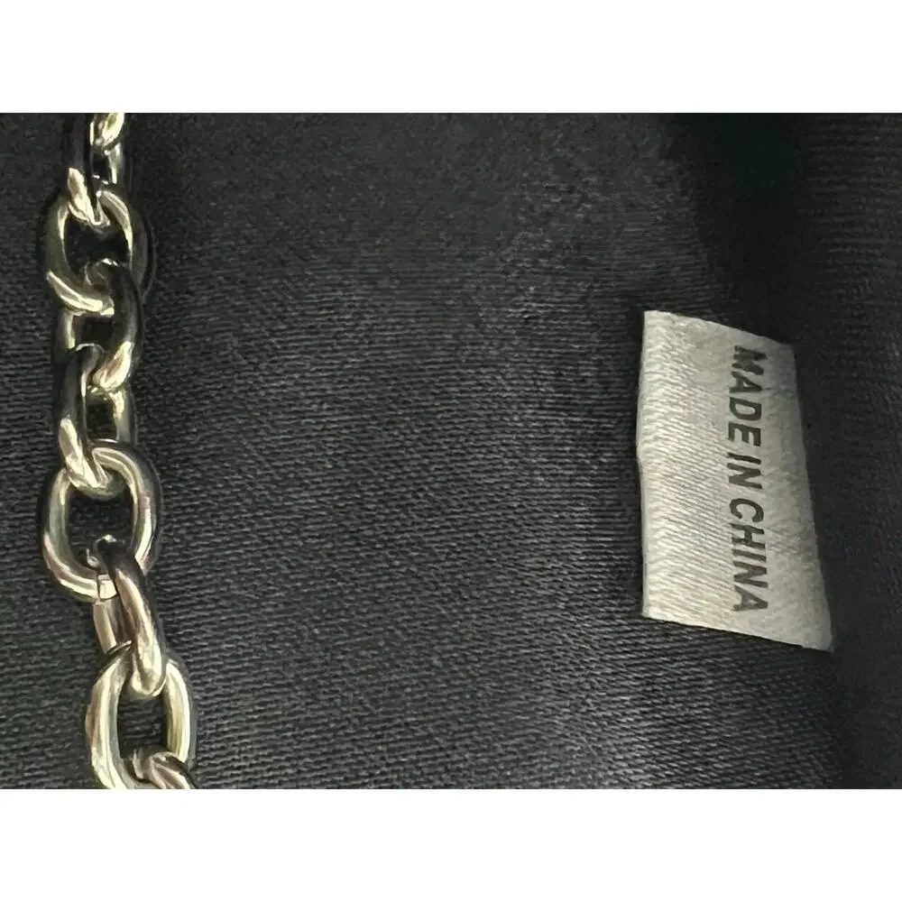 Aldo Formal Satin Clutch Shoulder Bag Black Pleated with Silver Chain